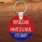 共和党は馬鹿だ -賢く投票しよう- 政治名言 キーホルダー (正面)