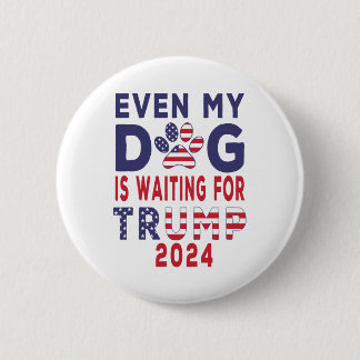 共和党も私の犬はトランプを待っている2024 缶バッジ