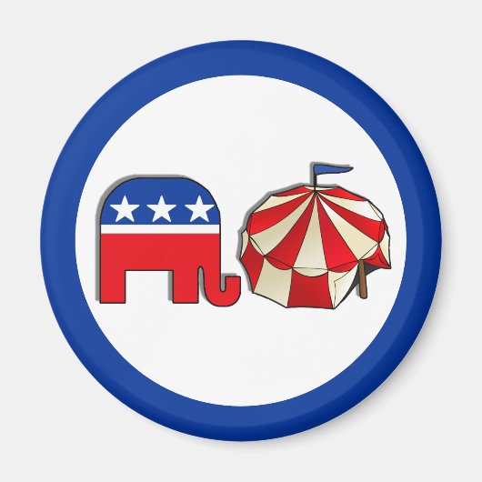 共和党サーカス象とテントマグネット マグネット (正面)