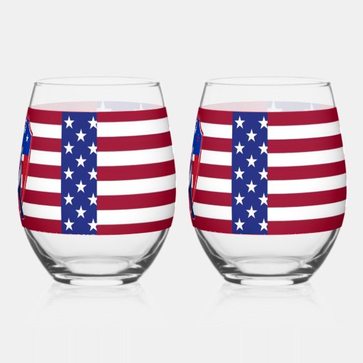 共和党ゾウ ステムなしワイングラス (左)