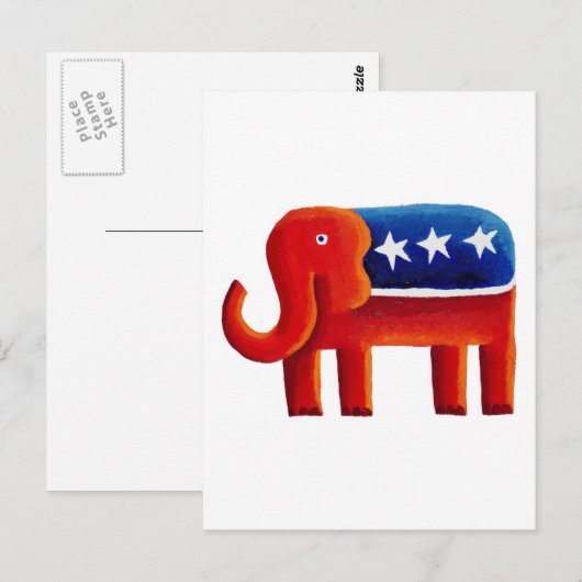 共和党ゾウ ポストカード (正面/裏面)