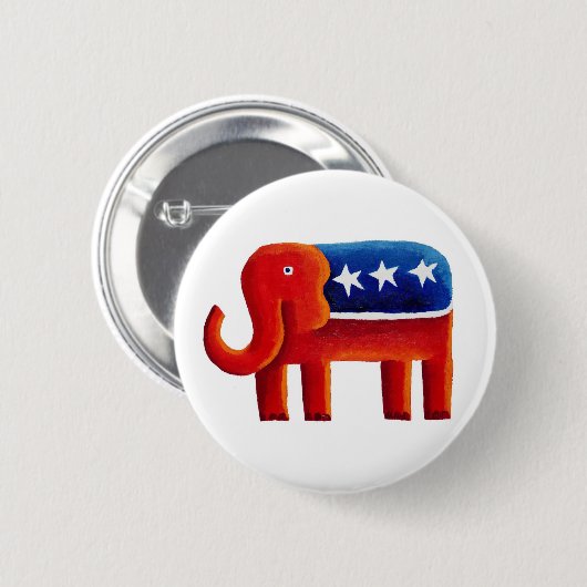 共和党ゾウ 缶バッジ (正面&裏面)