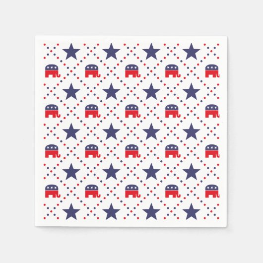 共和党ダイヤモンドパターン スタンダードカクテルナプキン (正面)