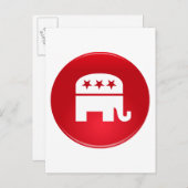 共和党パーティーのロゴ インビテーションポストカード (正面/裏面)
