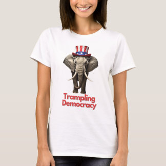 共和党パーティー象の民主主義を踏みにじる Tシャツ