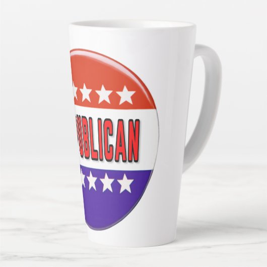 共和党ボタン カフェラテマグ (右アングル)