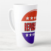 共和党ボタン カフェラテマグ (左アングル)