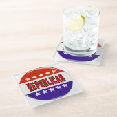 共和党ボタン ガラスコースター (アングル)