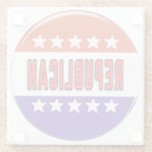 共和党ボタン ガラスコースター (裏面)