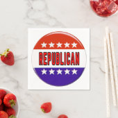 共和党ボタン スタンダードカクテルナプキン (インサイチュ)