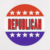 共和党ボタン ラベル (デザイン2)
