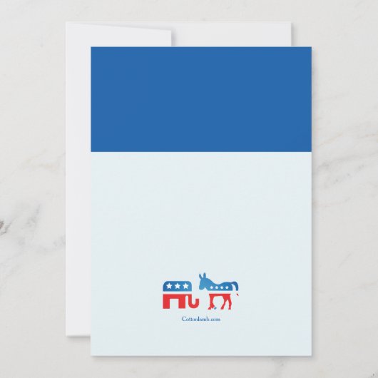 共和党員および民主党員の選挙のパーティーInvitatio 招待状 (裏面)