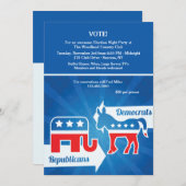 共和党員および民主党員の選挙のパーティーInvitatio 招待状 (正面/裏面)