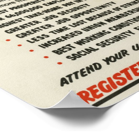 共和党員が労働に敬意を表する ポスター (角)