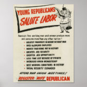 共和党員が労働に敬意を表する ポスター (正面)