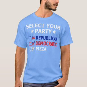 共和党員と民主党員とピザパーティー 面白い政治 27 Tシャツ