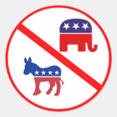 共和党員と民主党員にノーと言う ラウンドシール (正面)