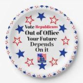 共和党員の不在投票紙プレート ペーパープレート (正面)