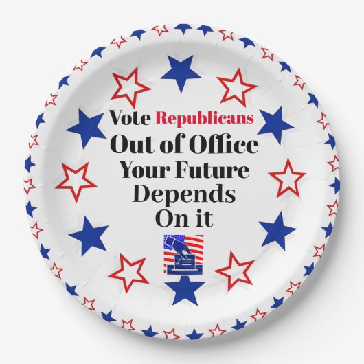 共和党員の不在投票紙プレート ペーパープレート (正面)