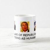 共和党員の人間として提起している用心して下さい コーヒーマグカップ (中央)