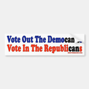 共和党員のDemocan'tの投票を投票して下さい バンパーステッカー