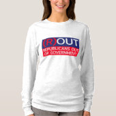 共和党員はダメ Tシャツ (正面)