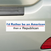 共和党員上のアメリカ人 バンパーステッカー (車上)