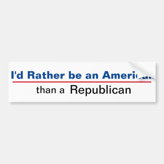 共和党員上のアメリカ人 バンパーステッカー (正面)