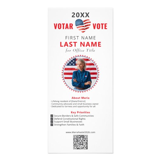 共和党員 英語 スペイン語 バイリンガル VOTE VOTAR ラックカード (正面)