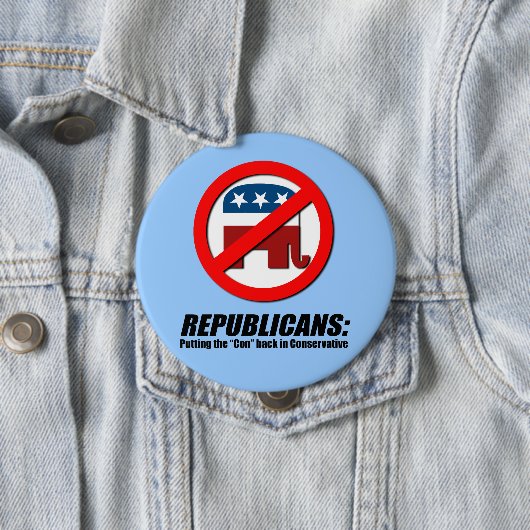 共和党員-詐欺を保守主義者で戻します 缶バッジ (インサイチュ)