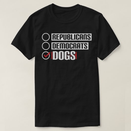 共和党民主党投票犬愛動物 Tシャツ (デザイン正面)