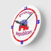 共和党誇りを持った員 ラウンド壁時計 (傾斜)