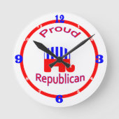共和党誇りを持った員 ラウンド壁時計 (正面)