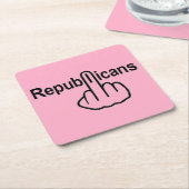 共和党議員のコースター逆転 スクエアペーパーコースター (アングル)