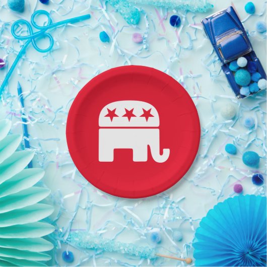 共和党象がパーソナライズ ペーパープレート (パーティー)