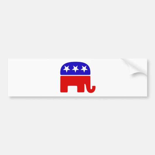 共和党象のロゴ バンパーステッカー (正面)