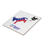 共和党象を蹴っている民主党員のろば タイル (側面)