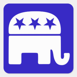 共和党象広場ステッカー スクエアシール