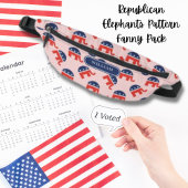 共和党象形赤ストライプ色カスタム ファニーパック