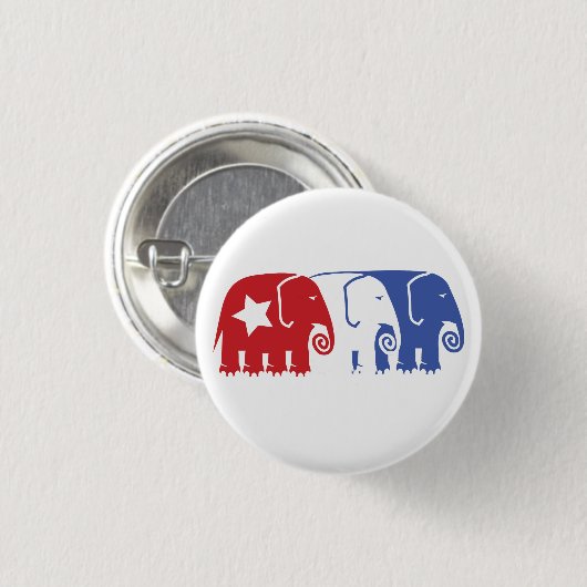 共和党象 缶バッジ (正面&裏面)
