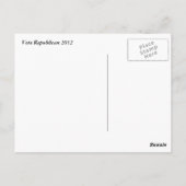 共和党2012年挨拶カードに投票！ ポストカード (裏面)