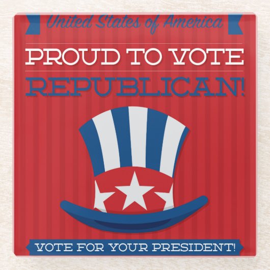 共和党 ガラスコースター (正面)