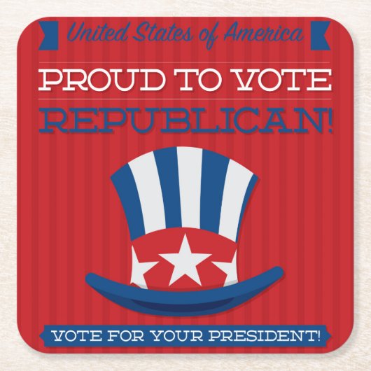 共和党 スクエアペーパーコースター (正面)
