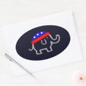 共和党 楕円形シール (封筒)