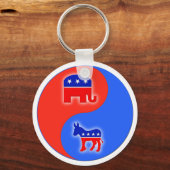 共和党/民主党のイン/ヤン キーホルダー (正面)