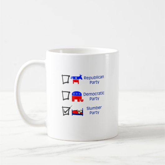 共和党、民主党、スランバー・パーティー コーヒーマグカップ (左)