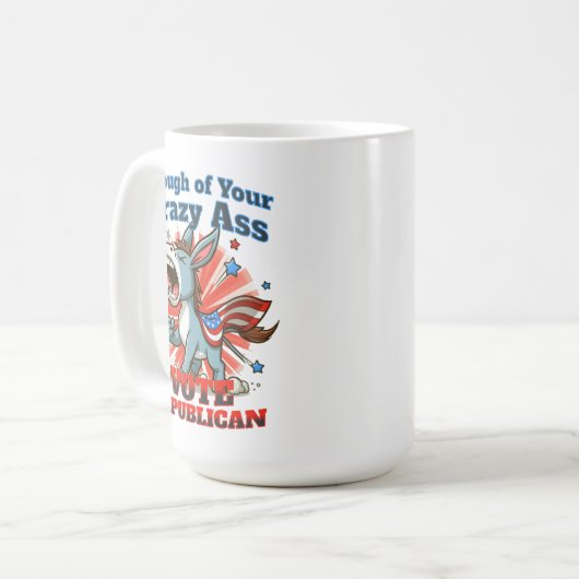 共和党GOP投票アンチ民主党議員プロアメリカ コーヒーマグカップ (正面左)