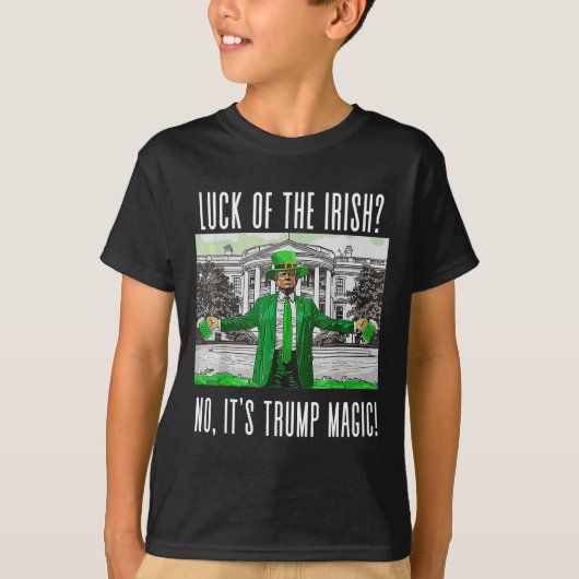 共和党St patricksアイリッシュトランプ魔法 男性へ Tシャツ (正面)