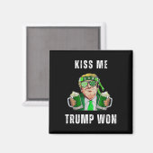 共和党St patricks dayキス私トランプがMで勝った マグネット (正面/裏面)