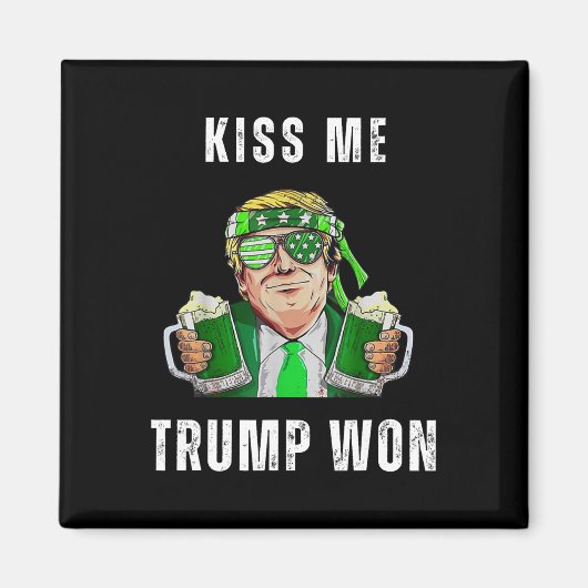 共和党St patricks dayキス私トランプがMで勝った マグネット (正面)